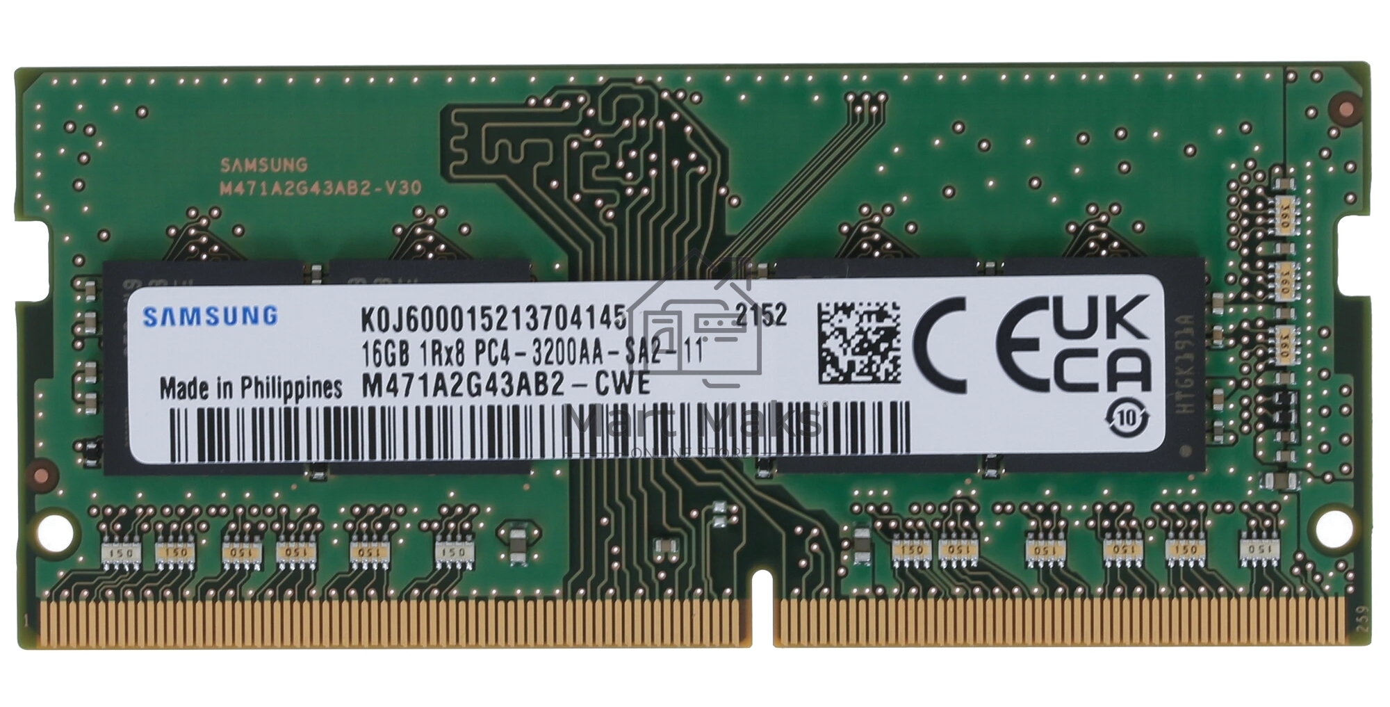 Оперативная память Samsung, DDR4, 16GB (1x16 GB), 3200 MHz, CL22, SO-DIMM, OEM