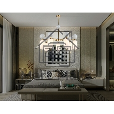 Светильник Ambrella light LH53106/7 BS/GR/FR латунь/серый/белый матовый G9*7 max 28W D800*800