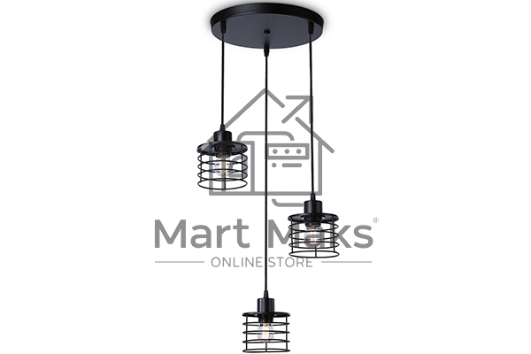 Светильник Ambrella light TR8081/3 BK черный E27*3 max 40W D372*1170