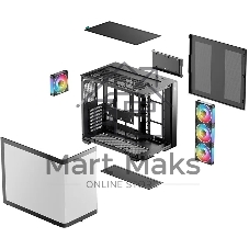 Корпус DeepCool CG530U 4F Black, Midi-Tower, чёрный, 4 x 120 мм