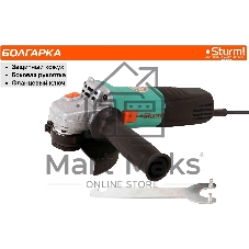 Угловая шлифовальная машина Sturm! AG90125 900Вт 10000об/мин рез.шпин.:M14 d=125мм