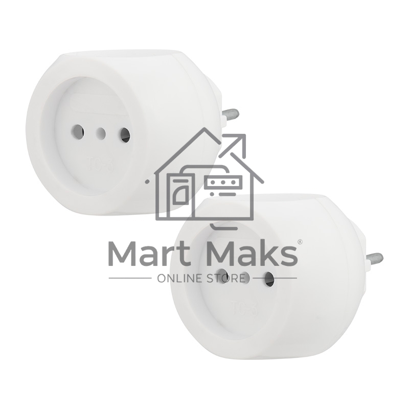 Набор тройников электрических Rexant Шар, 6 А, белый (2 шт./уп.)