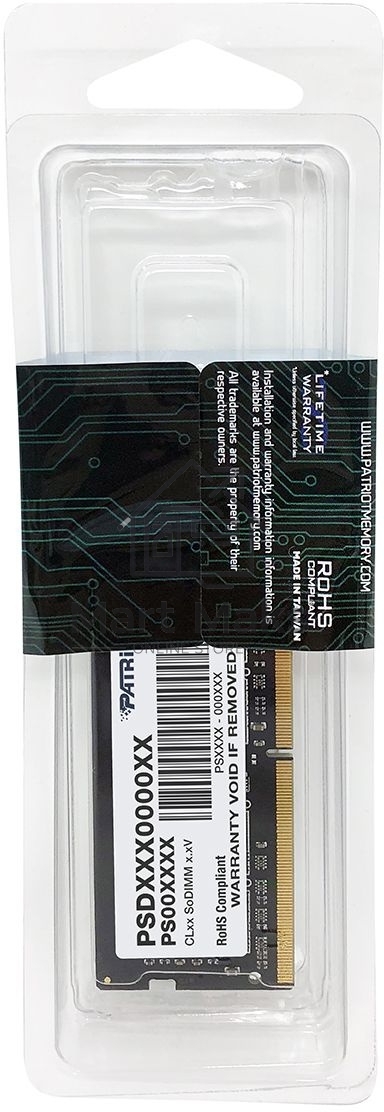 Оперативная память Patriot Signature, DDR4, 8GB (1x8 GB), 3200 MHz, CL22, SO-DIMM