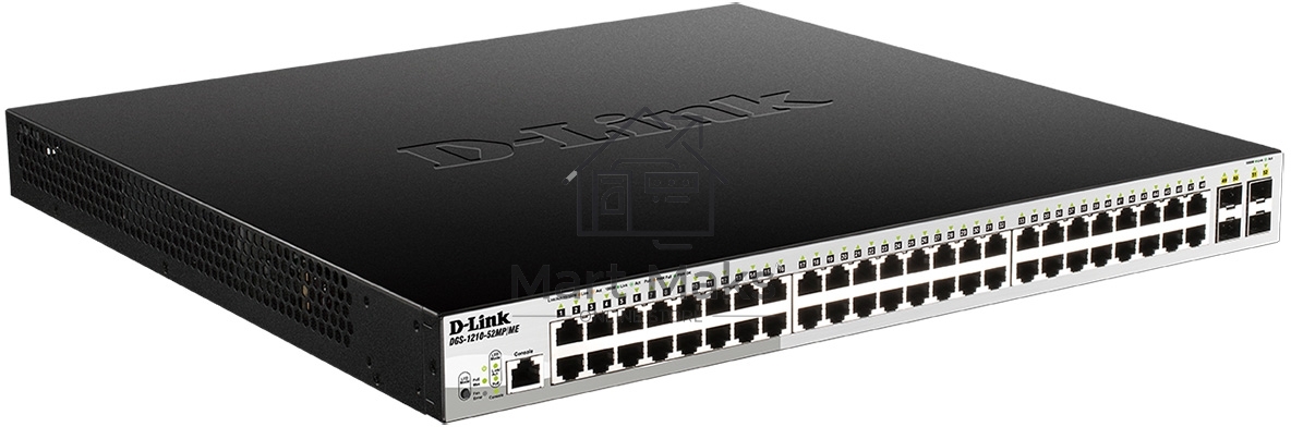 Управляемый коммутатор 2 уровня D-Link DGS-1210-52MP/ME/B2A PROJ с 48 портами 10/100/1000Base-T с поддержкой PoE и 4 портами 1000Base-X SFP