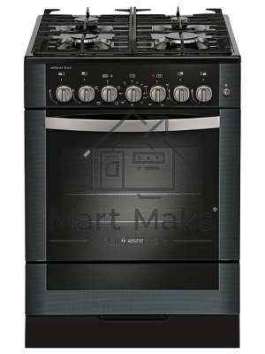 Плита комбинированная Gefest ПГЭ 6502-02 0044 черный, конфорок 4 газовых, духовка 55 л, 60 см x 85 см x 60 см