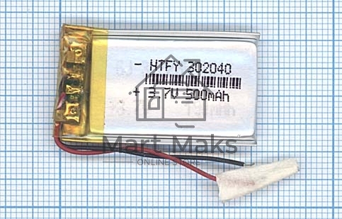 Аккумулятор Li-Pol (батарея) 3*20*40мм 2pin 3.7V/500mAh