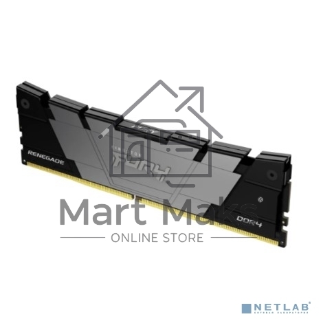 Оперативная память Kingston Fury Renegade, DDR4, 16GB (1x16GB), 3200MHz, CL16, DIMM, с радиатором, серый/черный