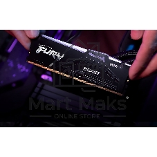 Оперативная память Kingston Fury Beast RGb, DDR5, 32Gb (2x16 Gb), 6000 MHz, CL30, радиатор, RGb, черный