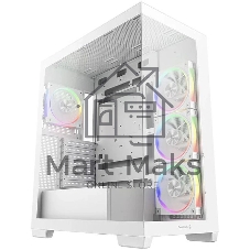 Компьютерный корпус Deepcool CG580 4F V2 WH без БП, боковое окно (панорама), 4x120мм ARGb PWM вентилятора, белый, ATX (R-CG580-WHADA4-G-2)