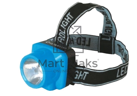 Фонарь ULTRAFLASH LED5374фонарь налобн аккум 220В. голубой. 0.4 ВаттLED. 1 реж. пласт. бокс