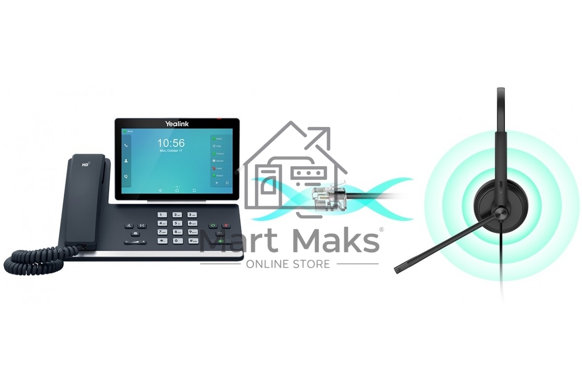 Гарнитура YEALINK YHS34 Dual Дуо, Проводная, HD звук, QD, RJ9, шт
