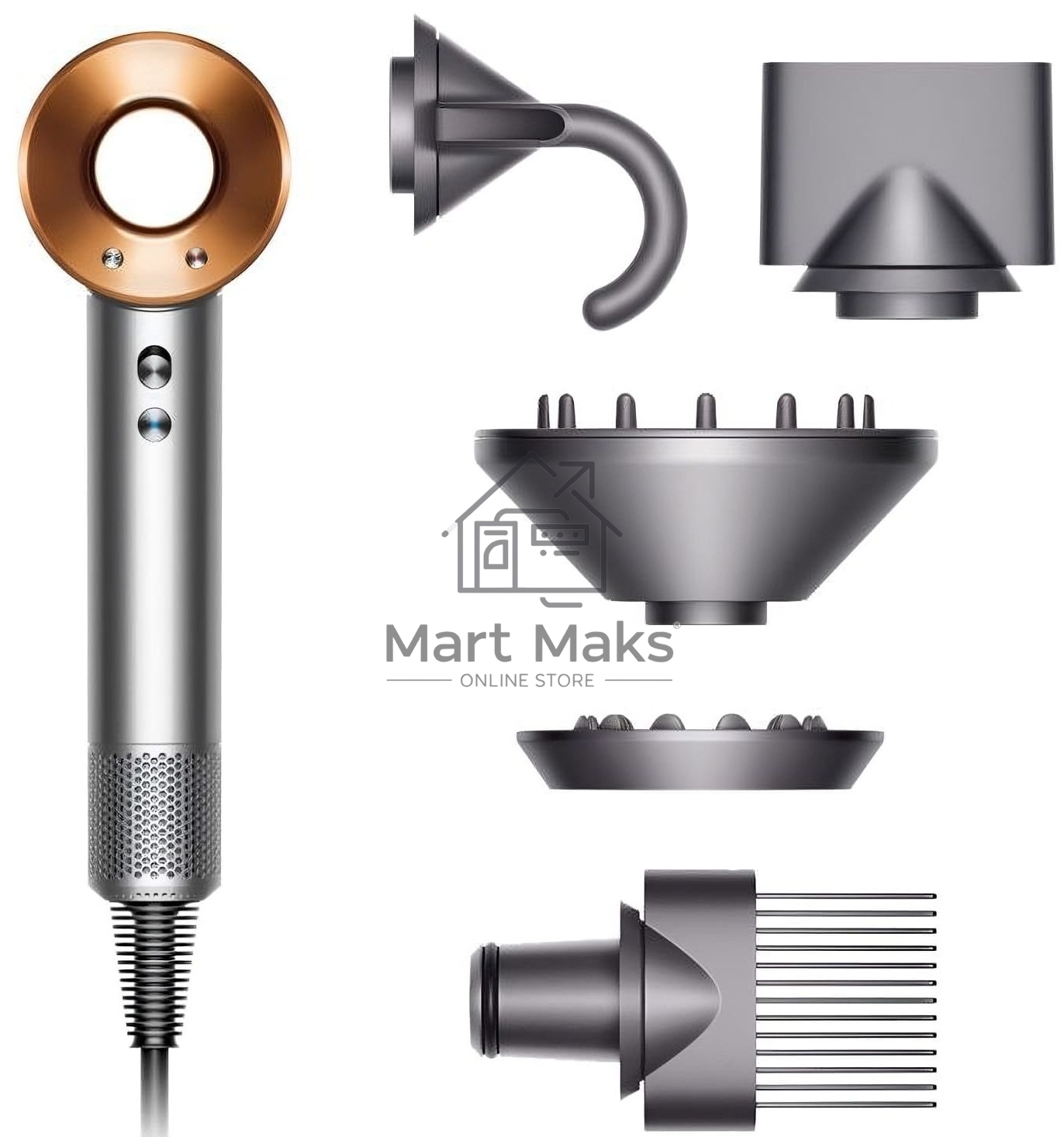 Фен Dyson Supersonic HD07 Bright Nickel/Bright Copper 1600Вт никель/медный