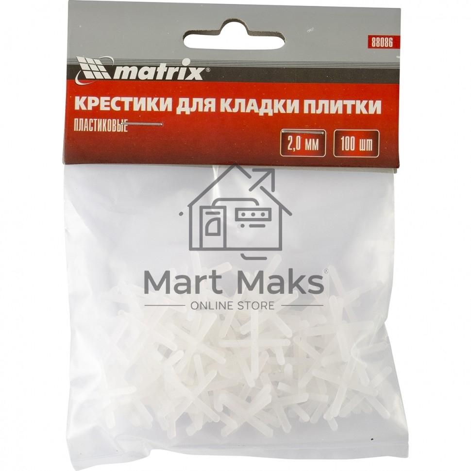 Крестики, 2,0 мм, для кладки плитки, 100 шт. Matrix