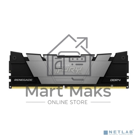 Оперативная память Kingston Fury Renegade, DDR4, 16GB (1x16GB), 3200MHz, CL16, DIMM, с радиатором, серый/черный