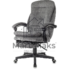 Кресло руководителя Бюрократ T-9950MSG-F Fabric серый Light-19, крестов. пластик, подст. для ног