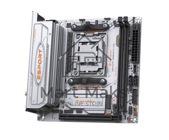 Материнская плата Maxsun eSport B850ITX WIFI ICE, AM5, AMD B850, 2xDDR5, 2xSATA, 2xM.2, 1xPCIe 5.0 x16, 1xHDMI, 1xDP, 1x2.5Gb LAN, Wi-Fi 6, Bluetooth 5.2, 2xUSB-A 5Gbps, 4xUSB-A 2.0, 3x3.5 мм, 7.1, Mini-ITX