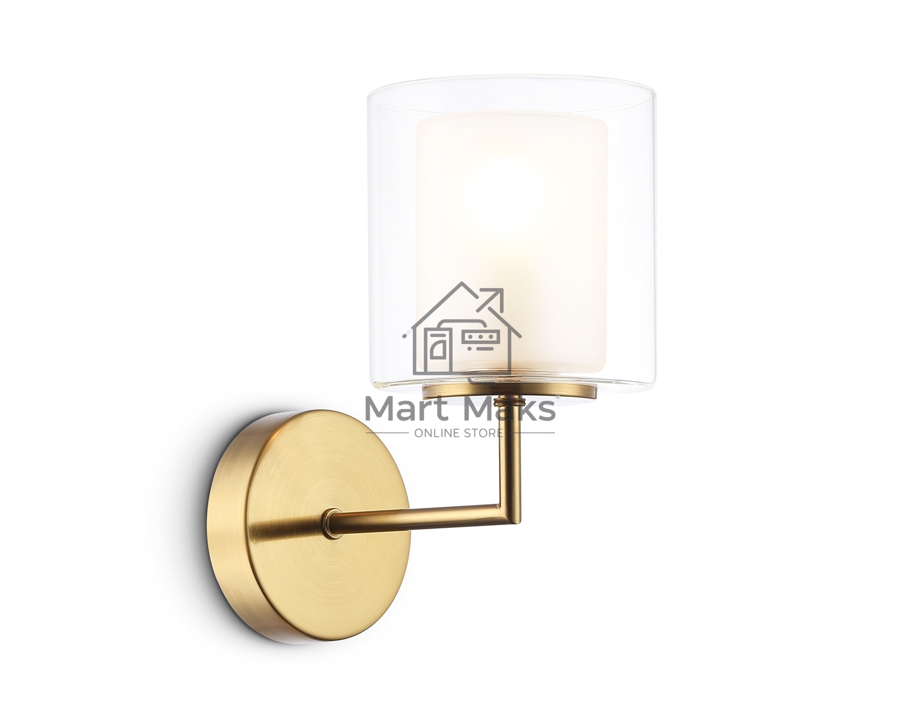 Настенный светильник Ambrella light LH56015 BS/FR латунь/белый матовый E14 max 40W 190*120*220