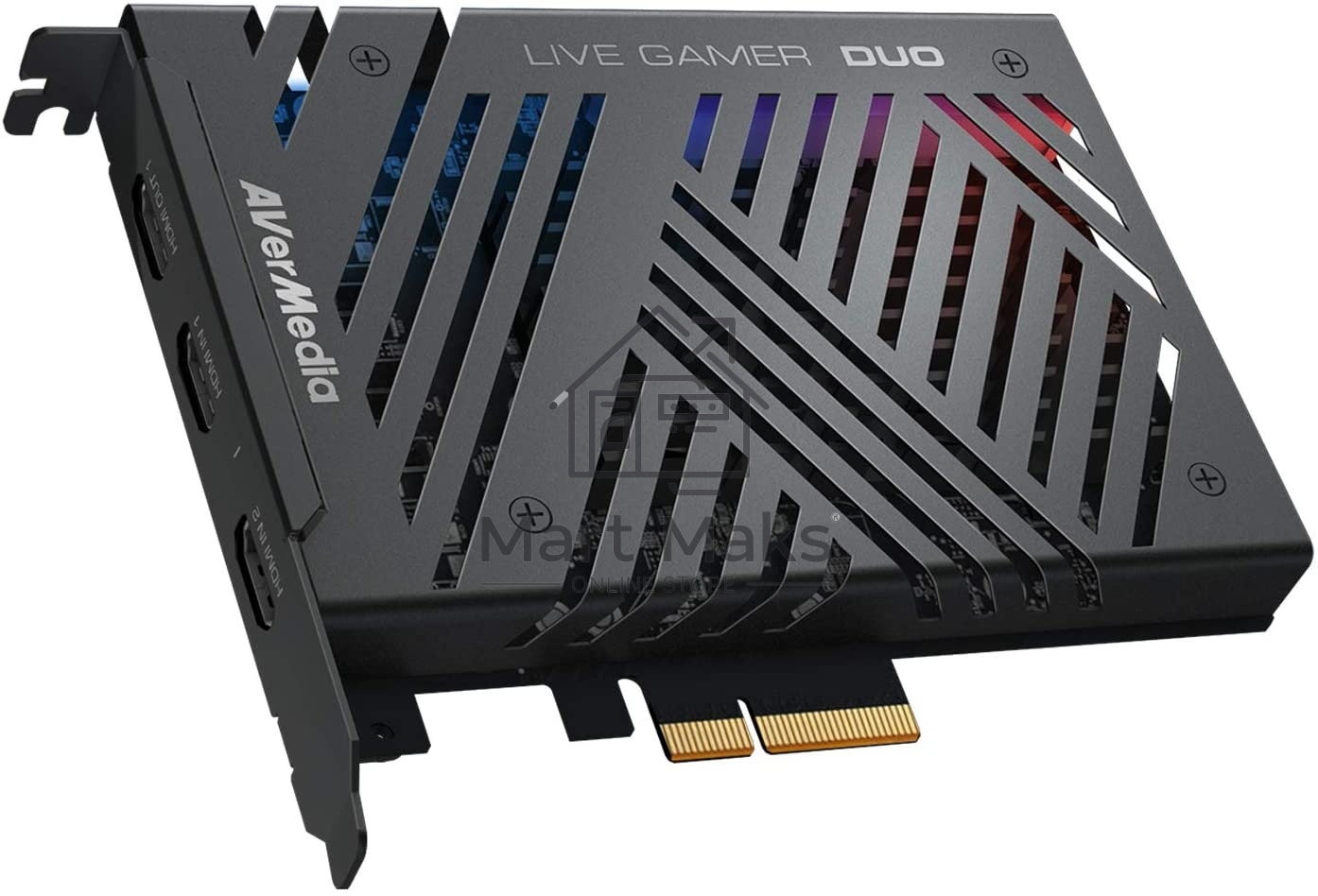 Карта видеозахвата Avermedia Live Gamer DUO, PCI-Express x4 Gen 2, 2xHDMI, 2160p60 HDR, (GC573), RTL
