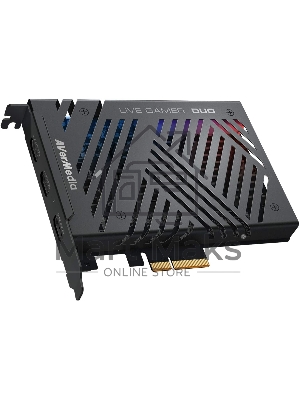 Карта видеозахвата Avermedia Live Gamer DUO, PCI-Express x4 Gen 2, 2xHDMI, 2160p60 HDR, (GC573), RTL
