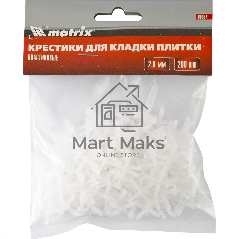 Крестики, 2,0 мм, для кладки плитки, 200 шт. Matrix