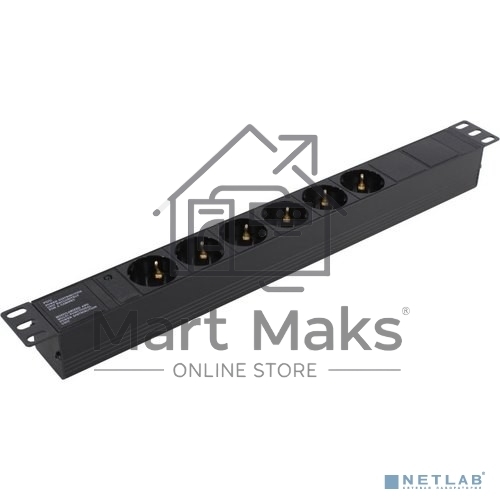 Блок розеток горизонтальный ExeGate ServerPro PDU-19H601 Al-6S-C14, 19