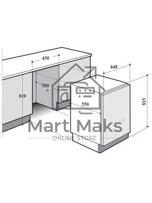 Встраиваемая посудомоечная машина Monsher MD 4512, серебристый, 45 см, 9 компл., 49 дБ, класс A++