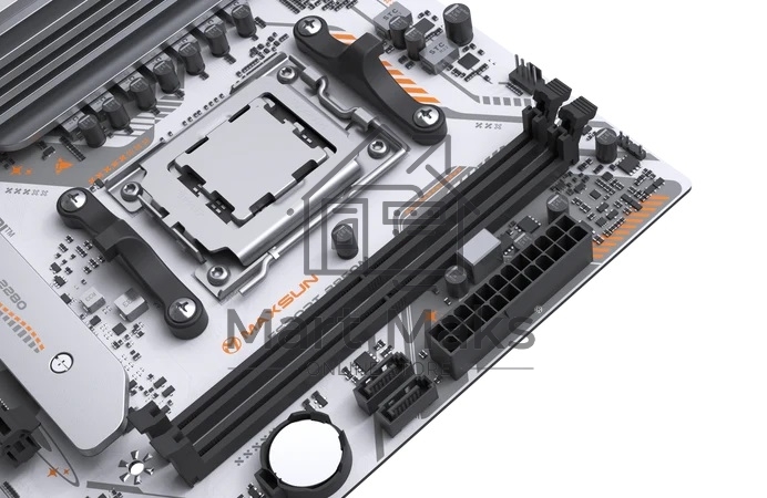 Материнская плата Maxsun MS-eSport B850M WIFI ICE, AM5, AMD B850, 2xDDR5, 2xSATA, 2xM.2, 1xPCIe 5.0 x16, 1xPCIe 3.0 x1, 1xHDMI 1.4, 1xDP, 1xRJ45, Wi-Fi 6, Bluetooth 5.2, 4xUSB-A 5Gbps, 2xUSB-A 2.0, 3x3.5 мм, 7.1, mATX