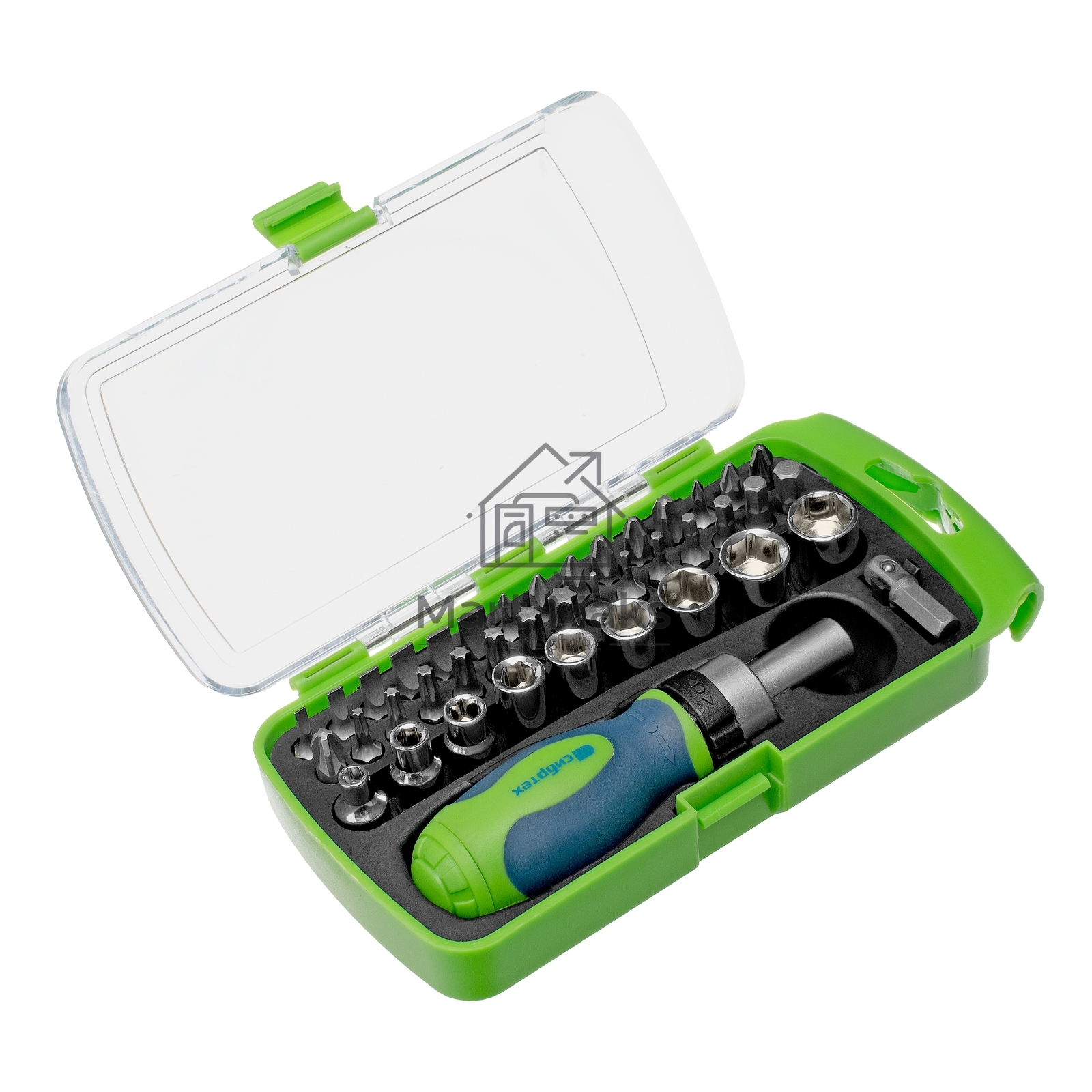 Отвертка Сибртех ревер. + биты, 41 пред., PH+PZ+SL+H+T, CrV, 2к рукоятка