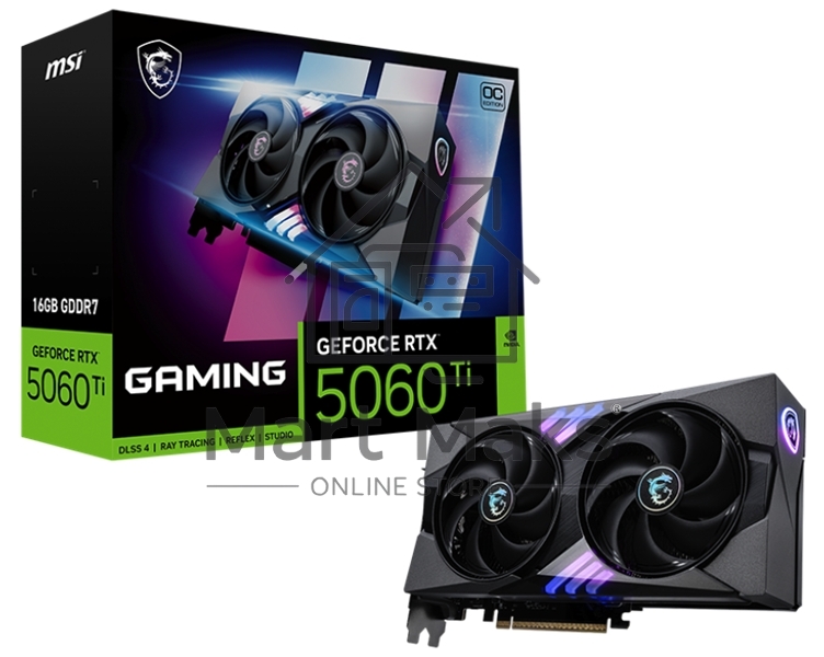 Видеокарта MSI PCIE16 RTX5060TI 16GB RTX 5060 Ti 16G GAMING OC