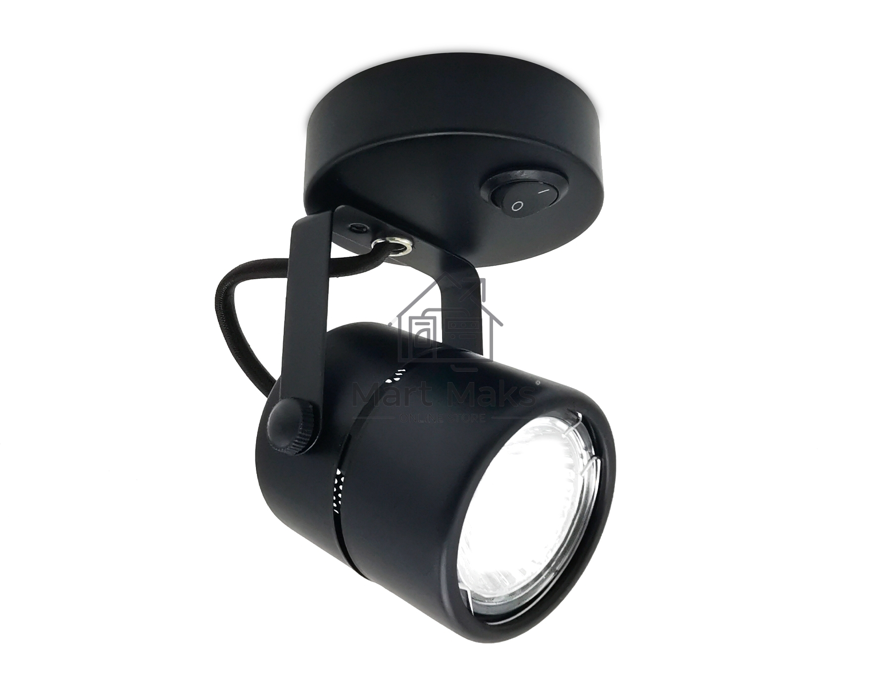 Накладной поворотный светильник Ambrella light TA102 BK черный GU10 D80*130*D60