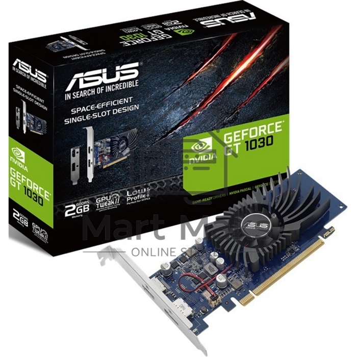 Видеокарта AsusGT1030-2G-BRK nVidia GeForce GT 1030 2048Mb 64bit GDDR5 1228/6008/HDMIx1/DPx1/HDCP PCI-Elow profile Ret