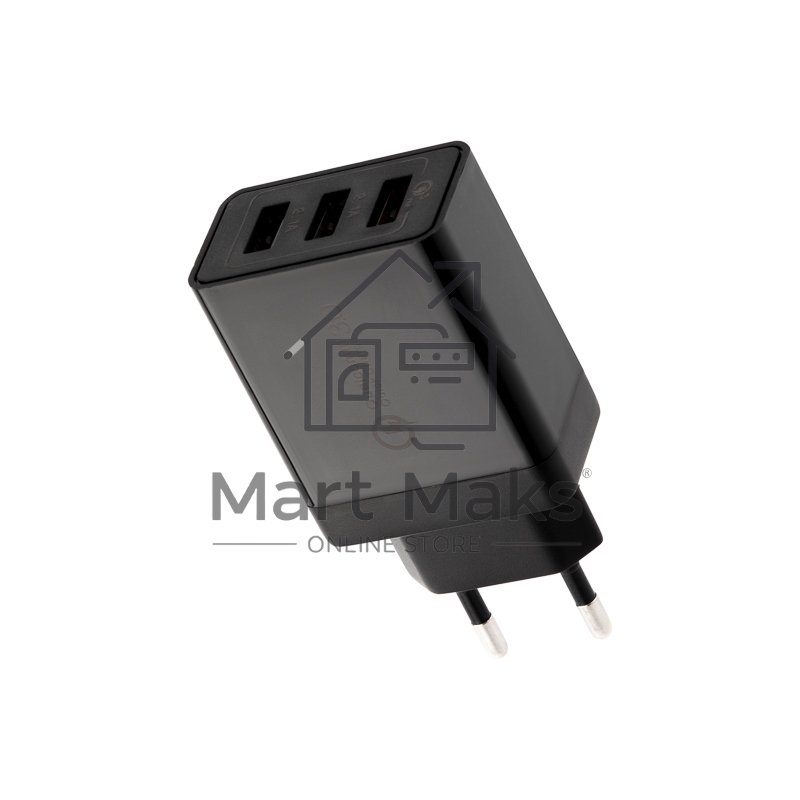 Сетевое зарядное устройство-переходник Rexant 3xUSB адаптер, 30W черный