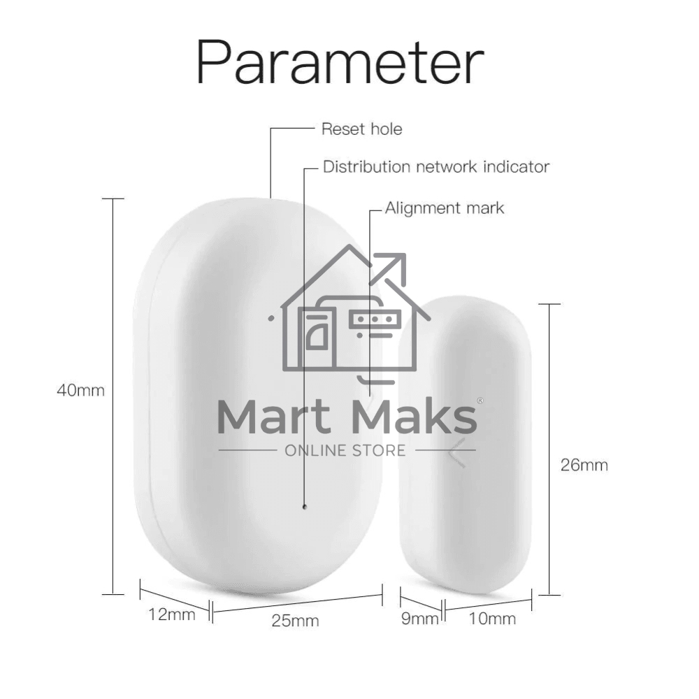 Датчик открытия дверей и окон MOES Door&Window Sensor ZSS-X-GWM-C, Zigbee, CR2032