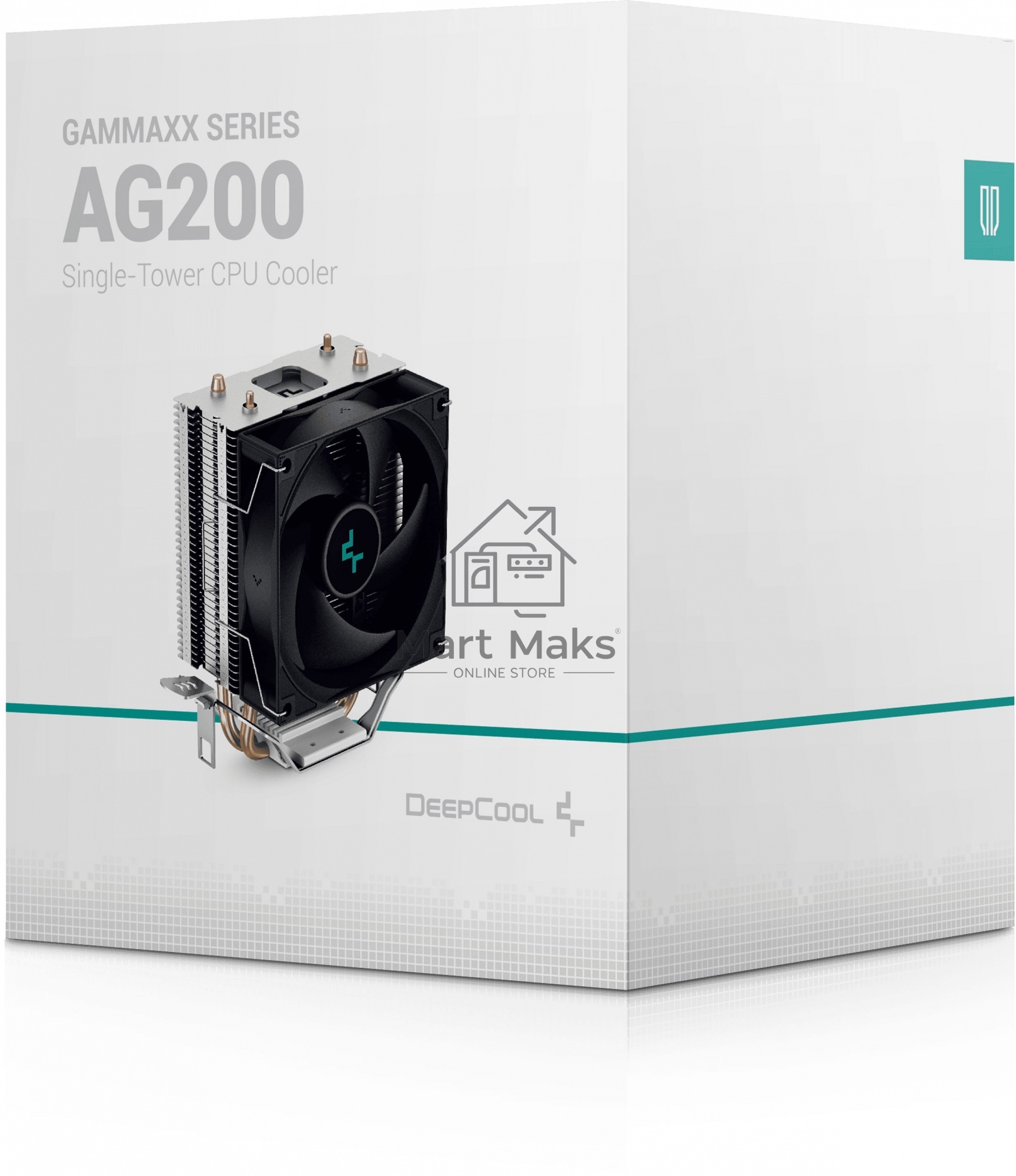 Кулер для процессора DEEPCOOL AG200 черный, 92 мм, алюминий/медь, 3050 об/мин, 30.5 дБ, 4 pin, 100 Вт, 133 мм