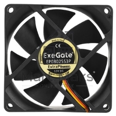 Вентилятор для корпуса ExeGate EX08025S3P-24 черный, 80 мм, 2850 об/мин, 28 дБ, 3 pin