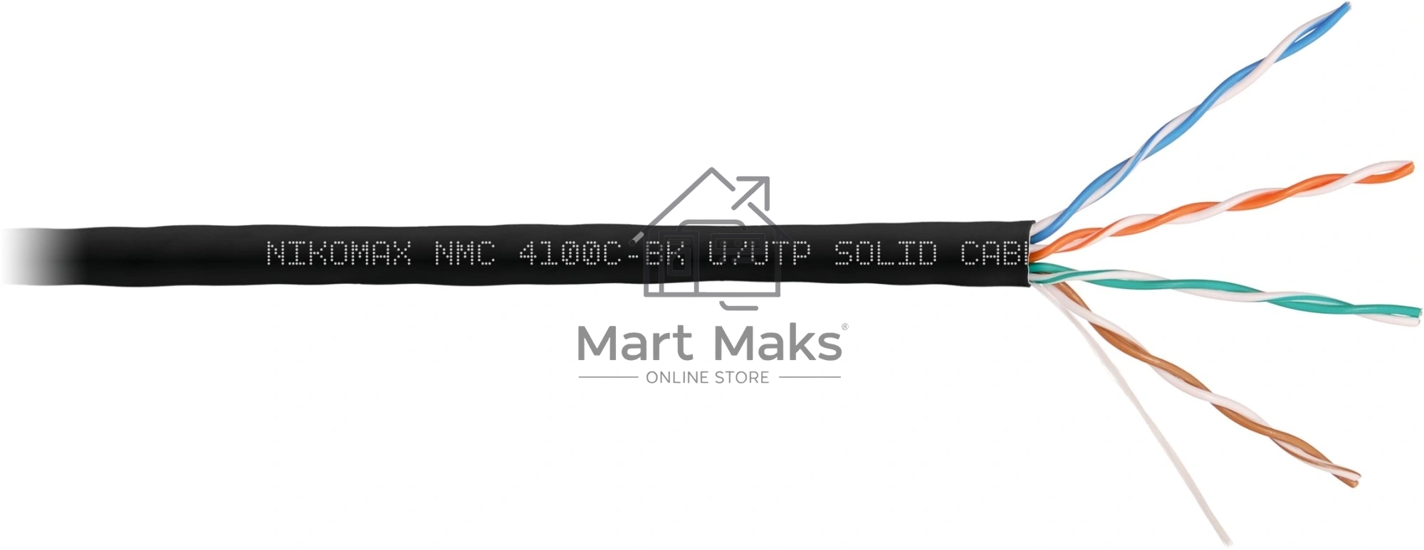Кабель информационный Nikomax NMC 4100C-BK кат.5E U/UTP 4 пары нг(А)-HF внутренний 305м черный