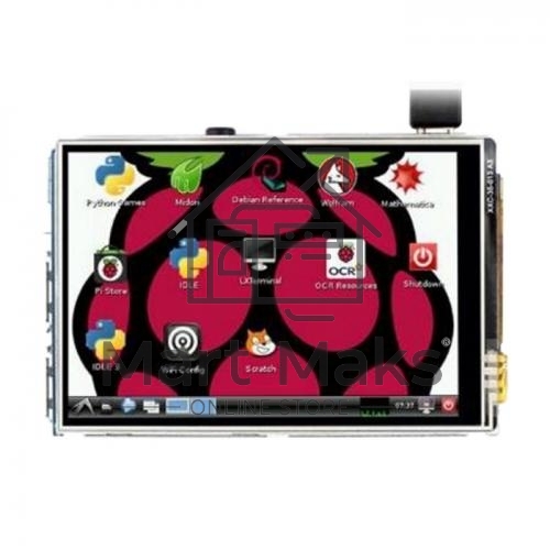 Монитор Waveshare 3.5 inch resistive touchscreen LCD screen (IPS), питание по USB, для Raspberry Pi 3 RA332