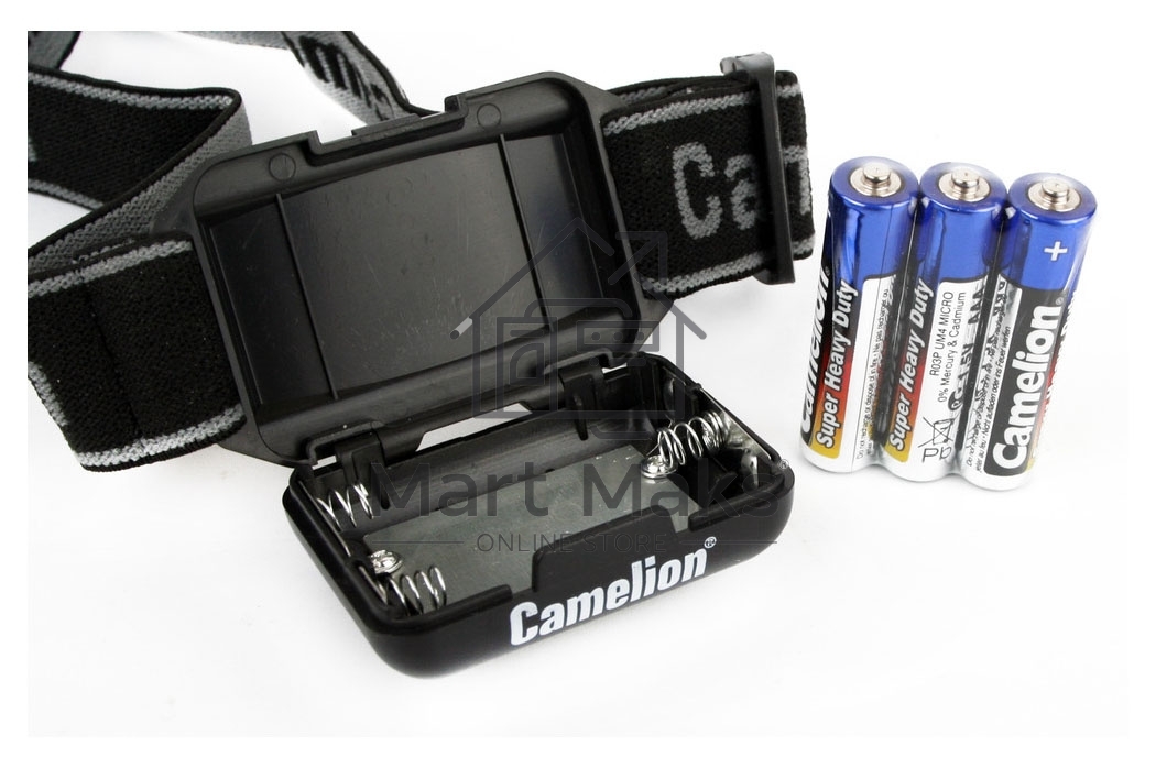 Фонарь налобный Camelion LED5355 черный 1Вт лам.:светодиод. AAAx3 (13748)