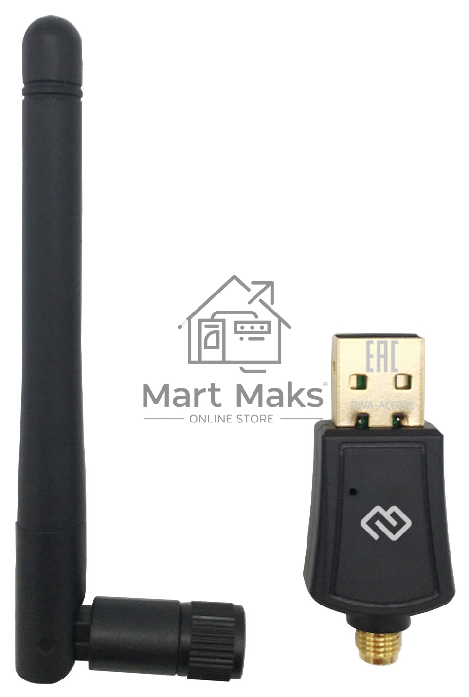 Сетевой адаптер WiFi Digma DWA-AC600E AC600 USB 2.0 (ант.внеш.съем) 1ант. (упак.:1шт)