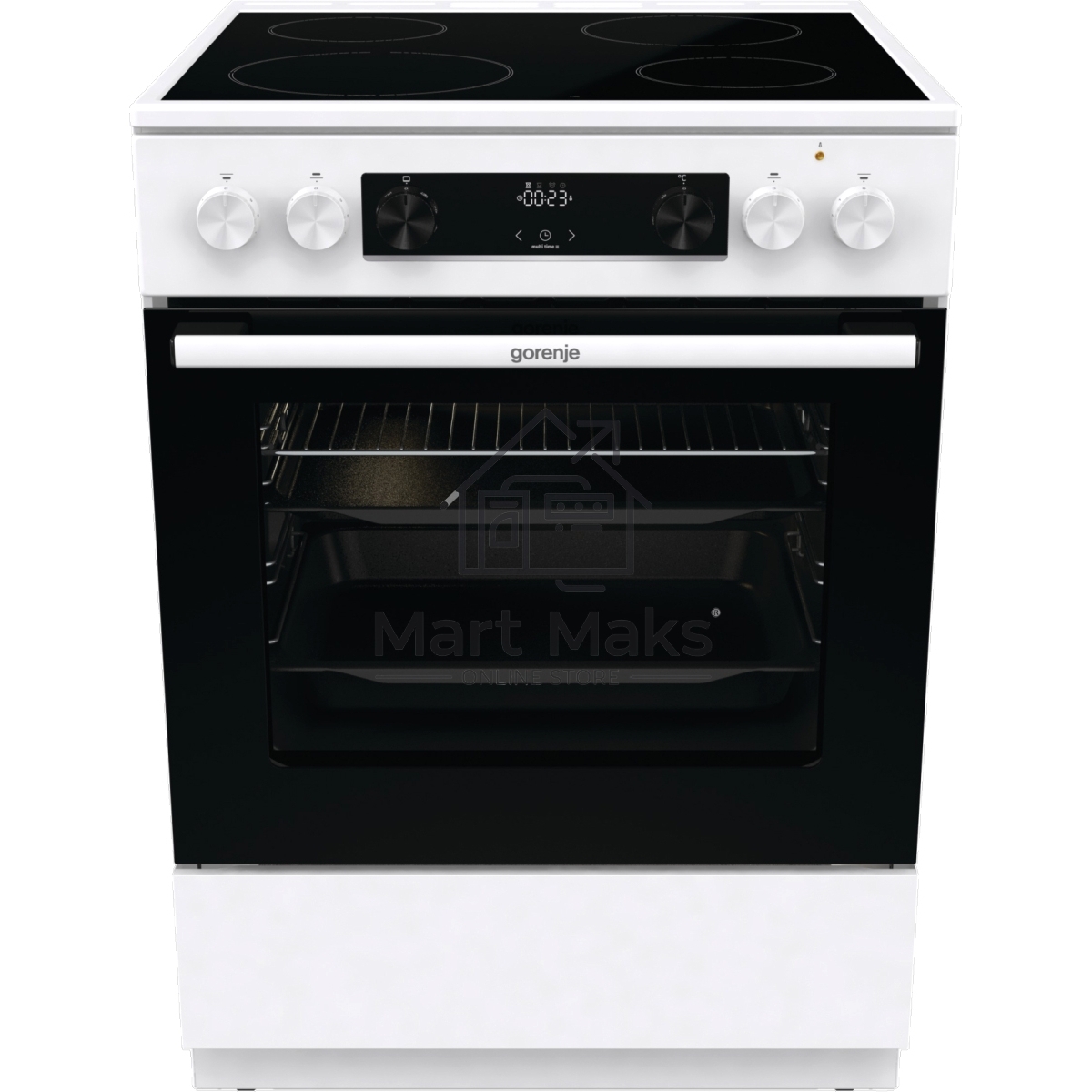 Плита электрическая Gorenje GEC6C40WD белый, конфорок 4 электрических, духовка 71 л, 60 см x 85 см x 60 см