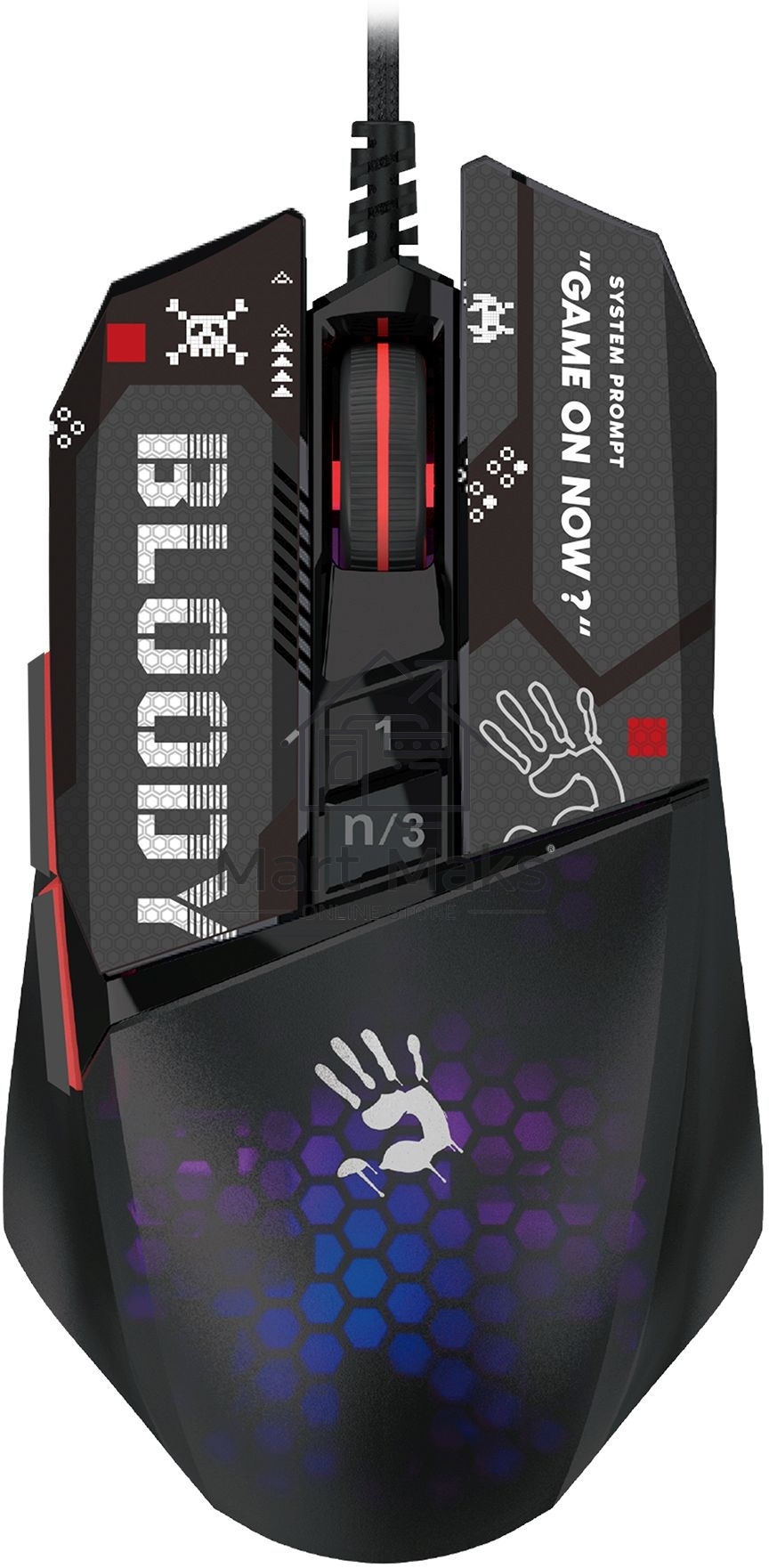Мышь проводная A4Tech Bloody W60 Max Mini черный, 12000 dpi, USB, кнопки - 9