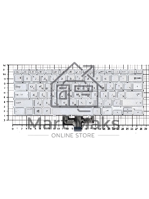 Клавиатура для ноутбука Asus ZenBook 14 UX434 серебристая с подсветкой