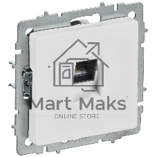 Розетка компьютерная IEK BR-K10-2-K91 СП BRITE РК11-БрАБ RJ45 кат.6 механизм арктич. бел.