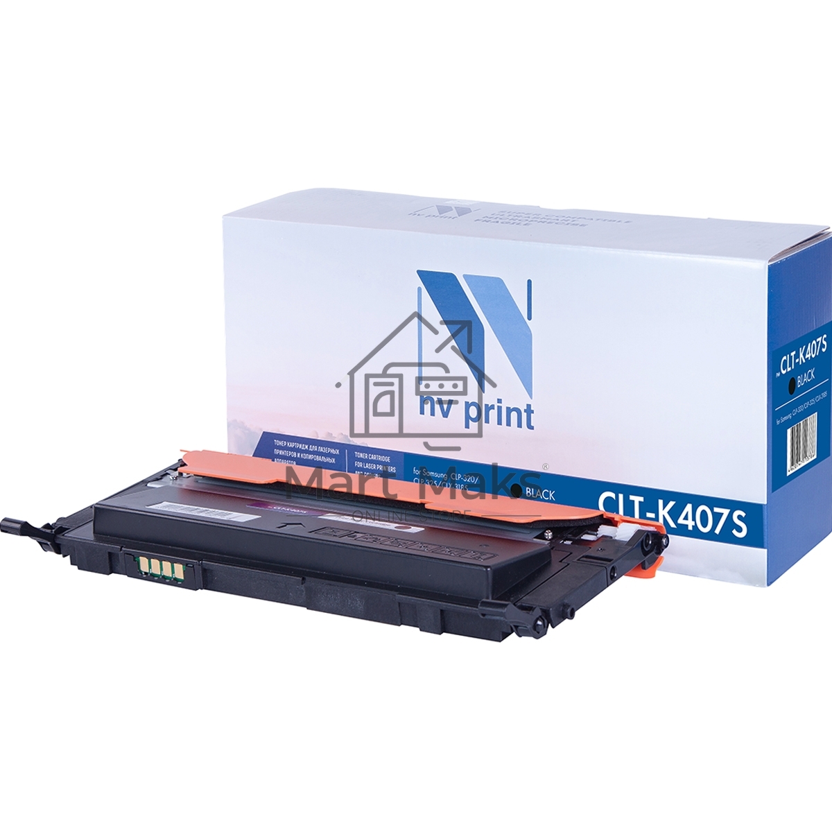 Картридж NVPrint совместимый Samsung CLT-K407S черный для CLP-325/CLX-3185 (1500k)