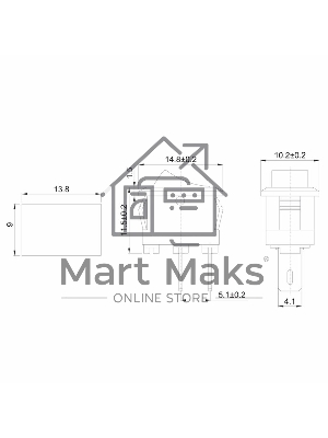 Выключатель клавишный 250V 3А (2с) ON-OFF черный Micro Rexant