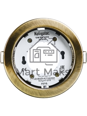 Светильник светодиодный ДВО NGX-R1-007-GX53 220В GX53 IP20 черненая бронза Navigator