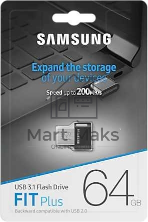 Флешка USB R/W  64GB Samsung FIT Plus, USB 3.1, 300 MB/s