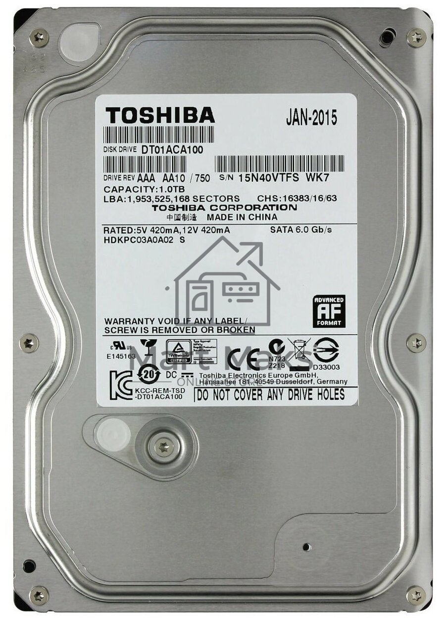 Жесткий диск Toshiba 1Tb 7200rpm DT01ACA100 SATA-III 32Mb 3.5