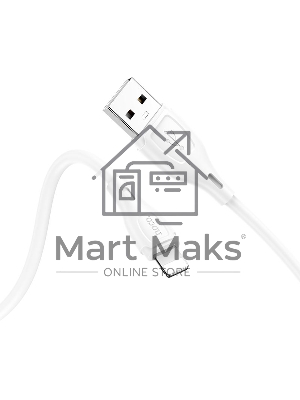 Кабель USB HOCO X61 Ultimate silicone, USB - Lightning, 2.4А, 1м, белый