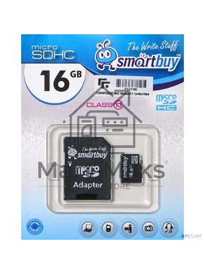 Флеш карта Smartbuy microSD 16Gb, microSDHC Class 10 (SD адаптер)